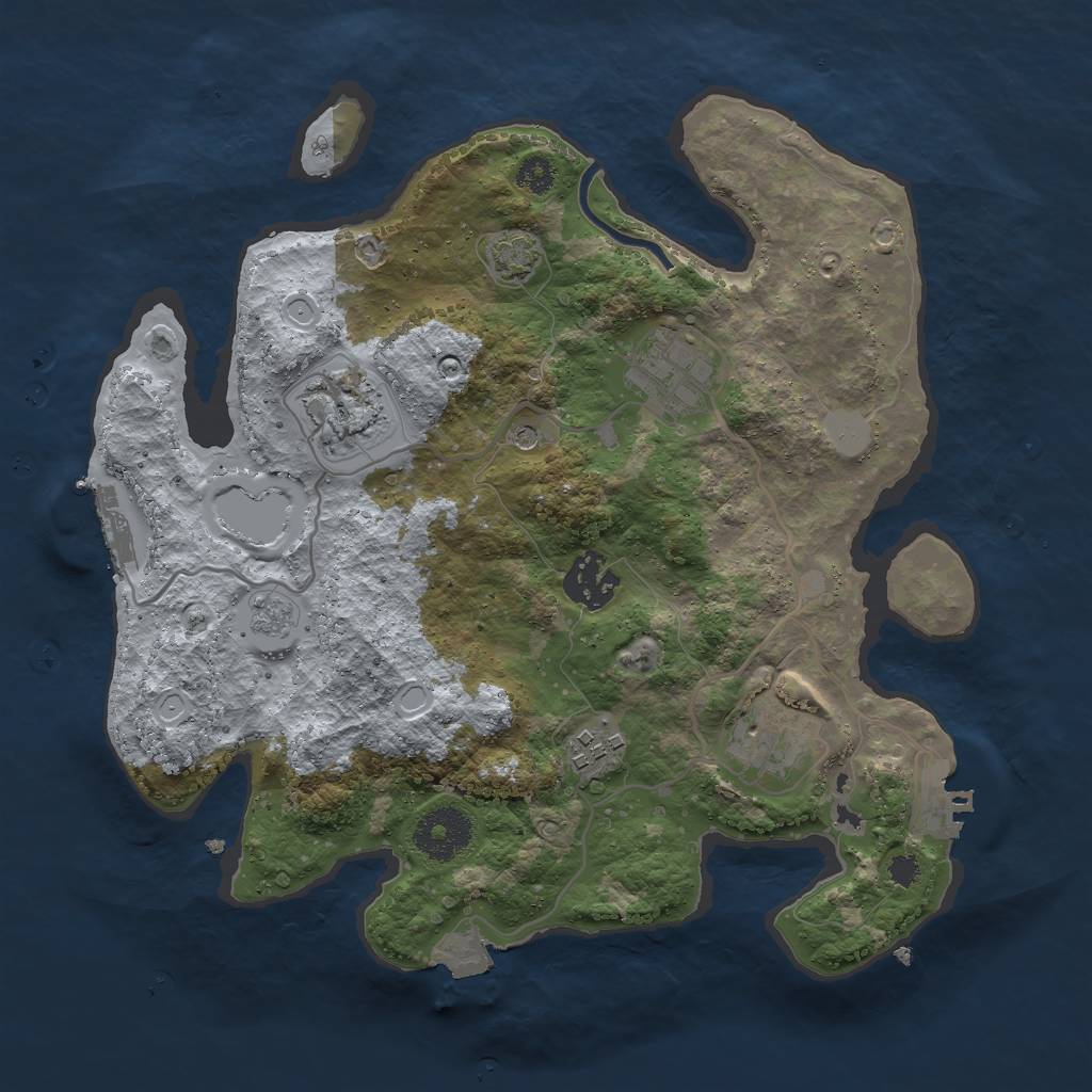 Rust Map: Procedural Map, Size: 3000, Seed: 269984, 13 Monuments