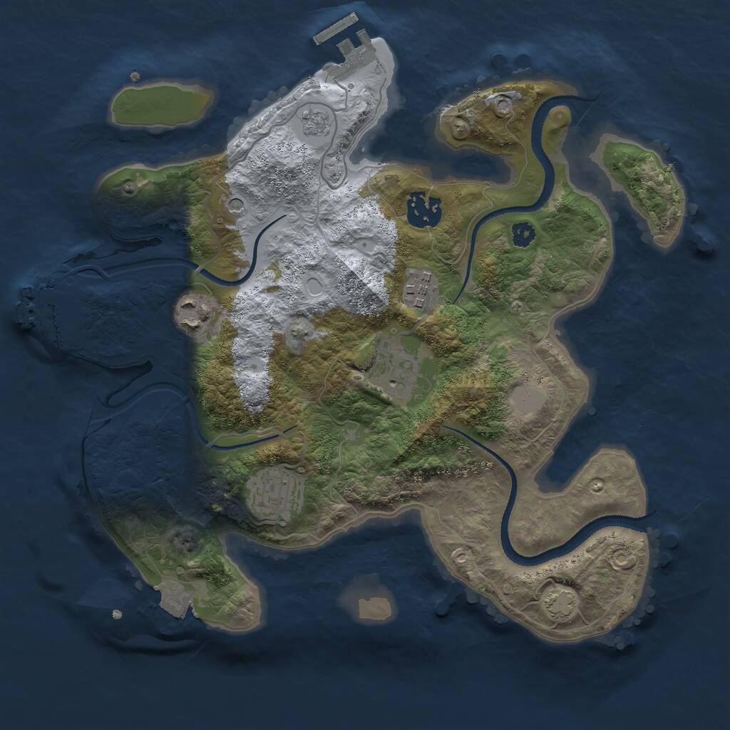 Rust Map: Procedural Map, Size: 3000, Seed: 1238087368, 11 Monuments