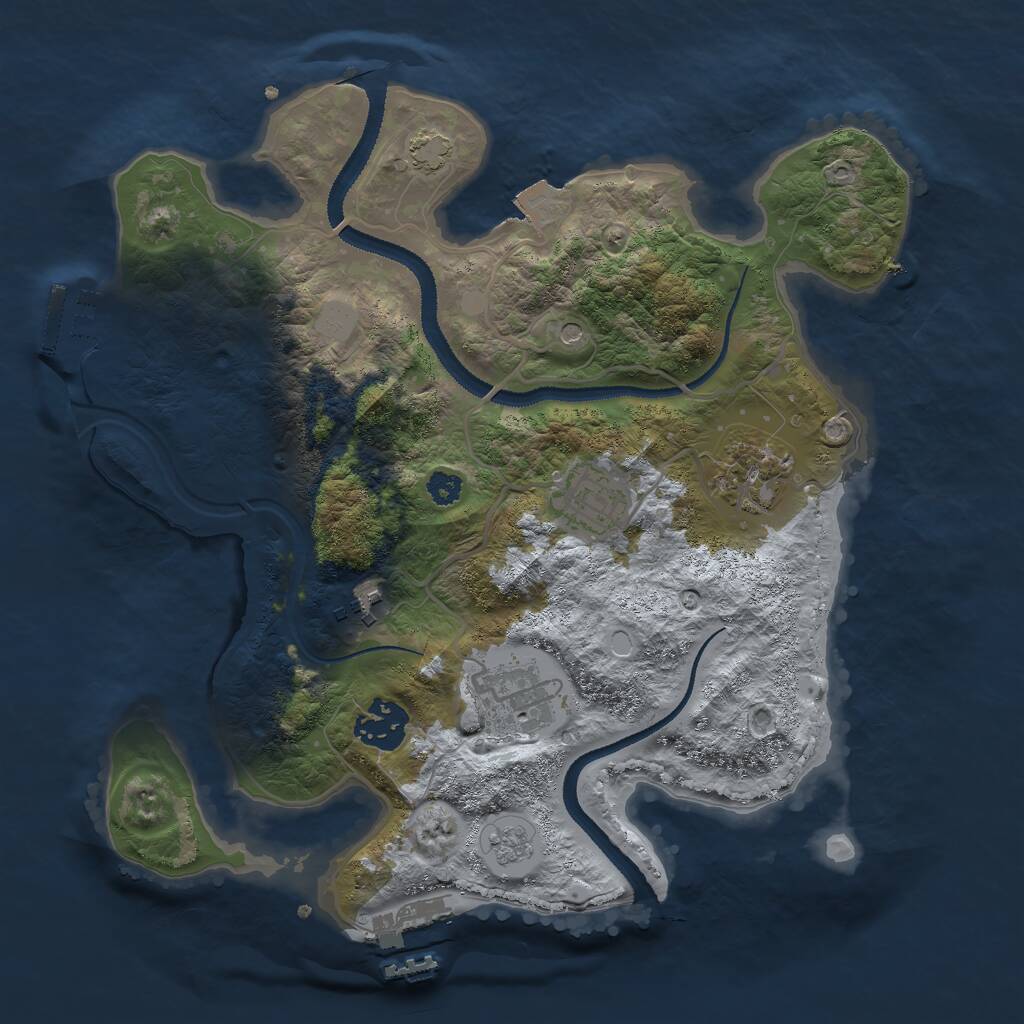 Rust Map: Procedural Map, Size: 3000, Seed: 98456, 11 Monuments