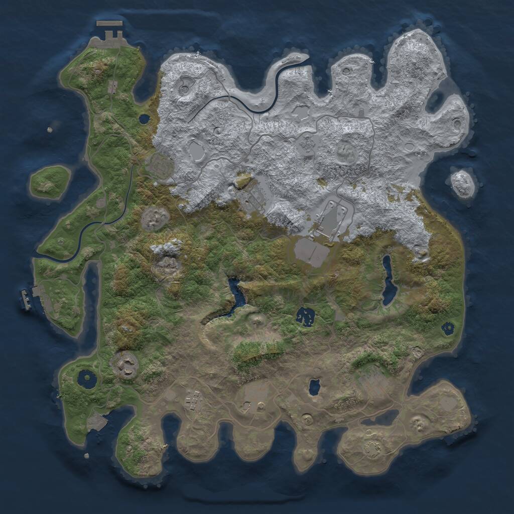 Rust Map: Procedural Map, Size: 4000, Seed: 31128, 14 Monuments