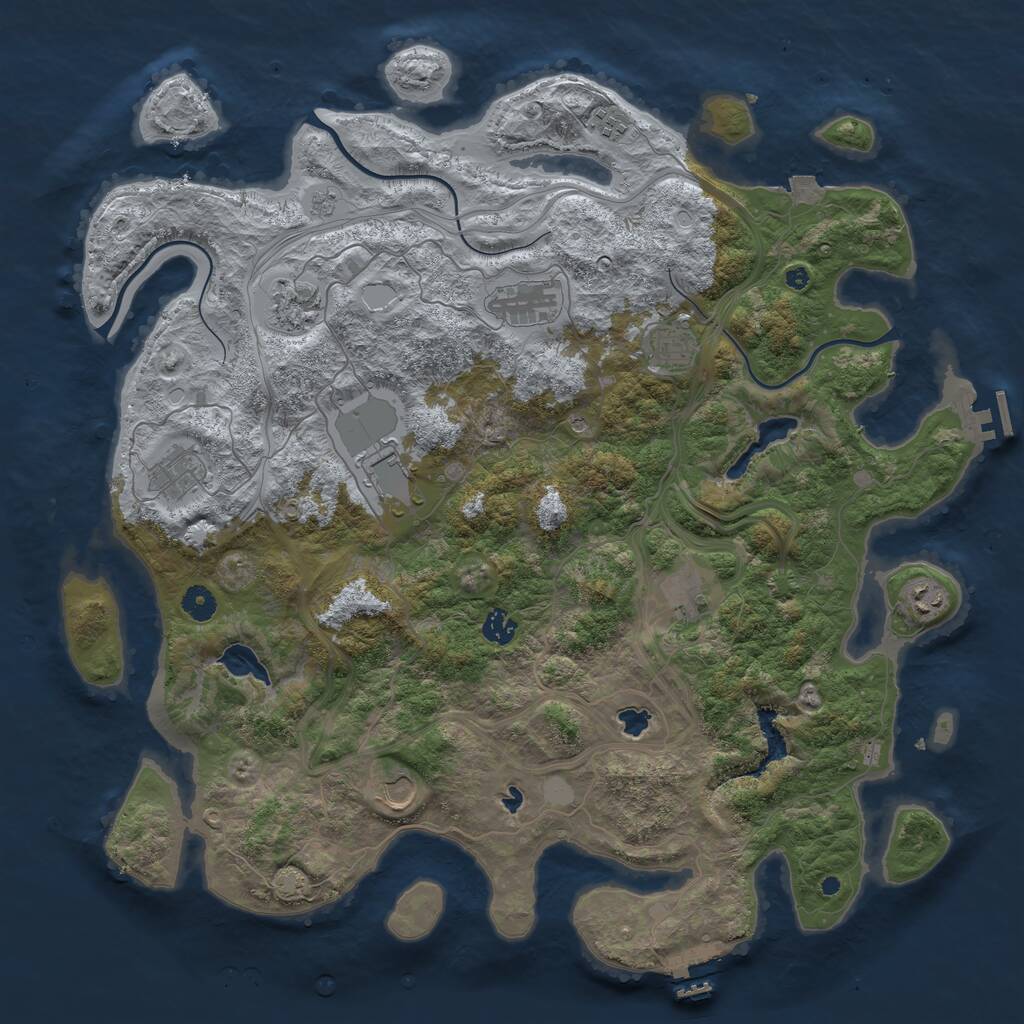 Rust Map: Procedural Map, Size: 4500, Seed: 78599, 16 Monuments