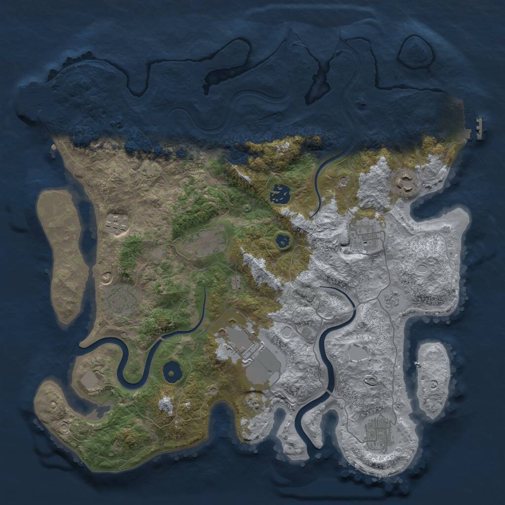 Rust Map: Procedural Map, Size: 3700, Seed: 1717664936, 14 Monuments