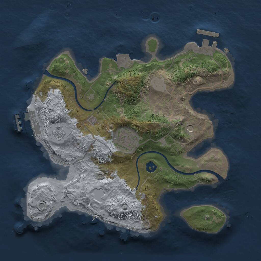 Rust Map: Procedural Map, Size: 2375, Seed: 215491, 6 Monuments