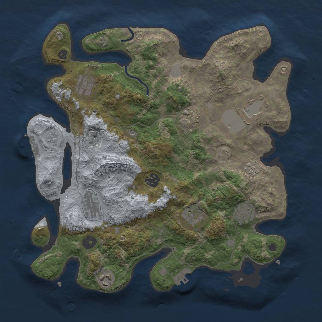 Rust Map: Procedural Map, Size: 3500, Seed: 509459641, 16 Monuments