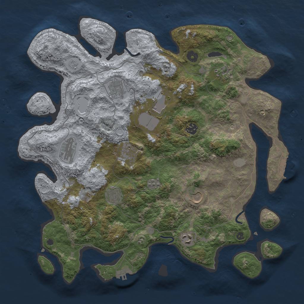 Rust Map: Procedural Map, Size: 4000, Seed: 112121547, 17 Monuments