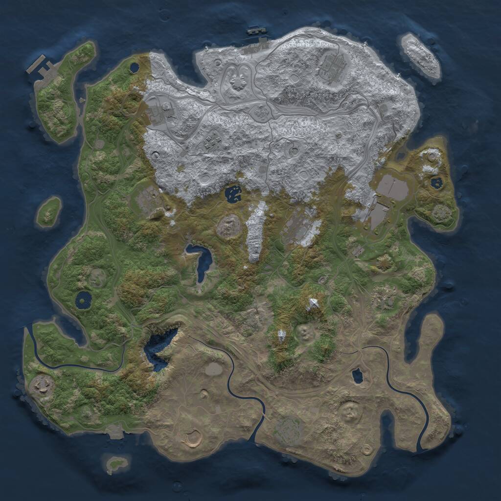 Rust Map: Procedural Map, Size: 4300, Seed: 948759, 17 Monuments