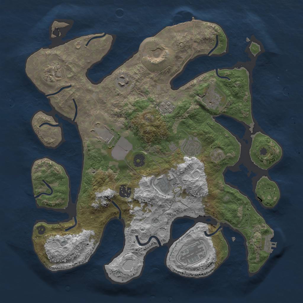 Rust Map: Procedural Map, Size: 3550, Seed: 1000000, 21 Monuments