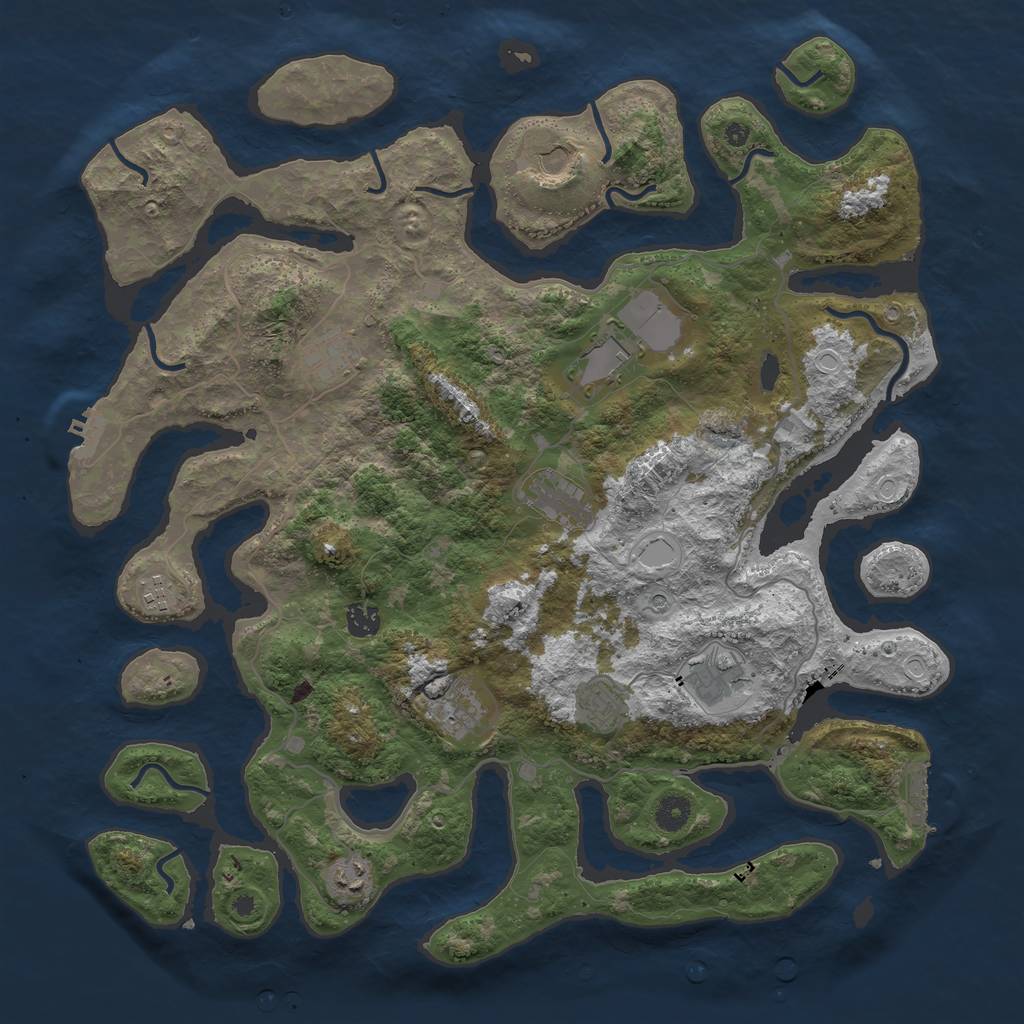 Rust Map: Procedural Map, Size: 4350, Seed: 821146047, 21 Monuments