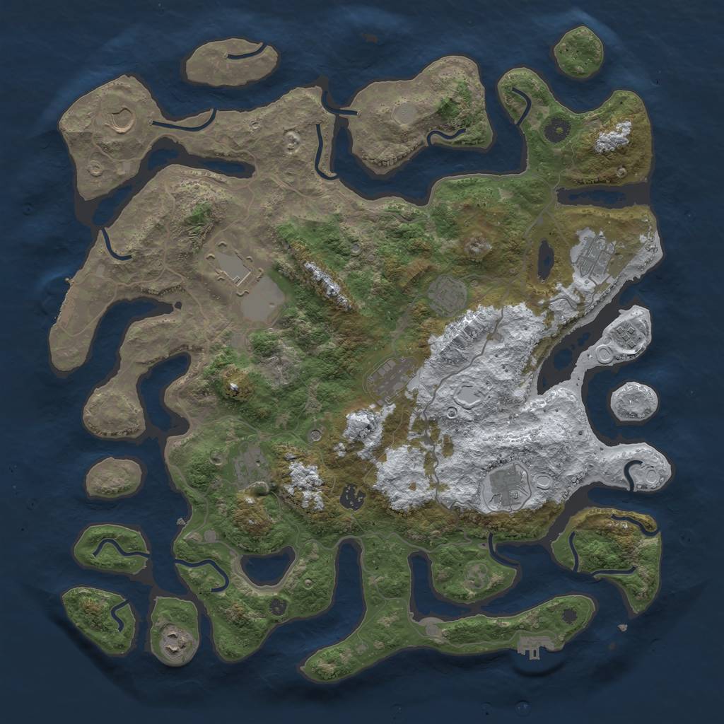 Rust Map: Procedural Map, Size: 4333, Seed: 821146047, 18 Monuments