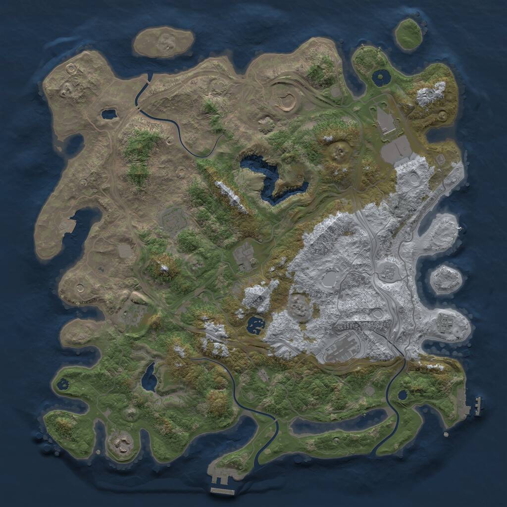 Rust Map: Procedural Map, Size: 4300, Seed: 821146047, 15 Monuments