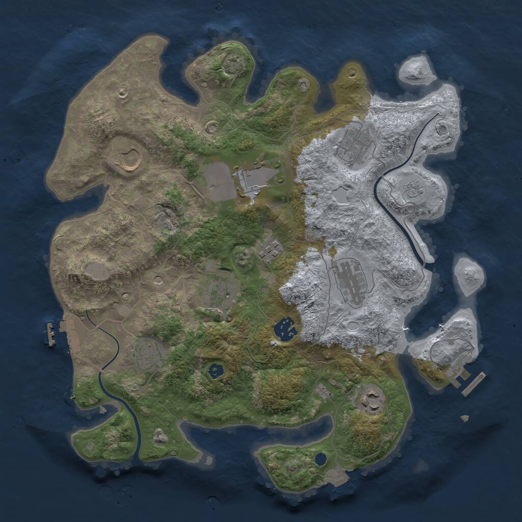 Rust Map: Procedural Map, Size: 3500, Seed: 400911, 15 Monuments