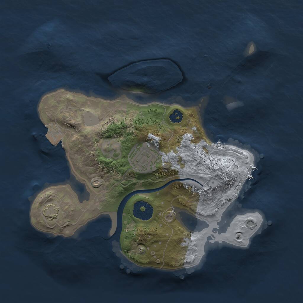 Rust Map: Procedural Map, Size: 2300, Seed: 801984, 3 Monuments