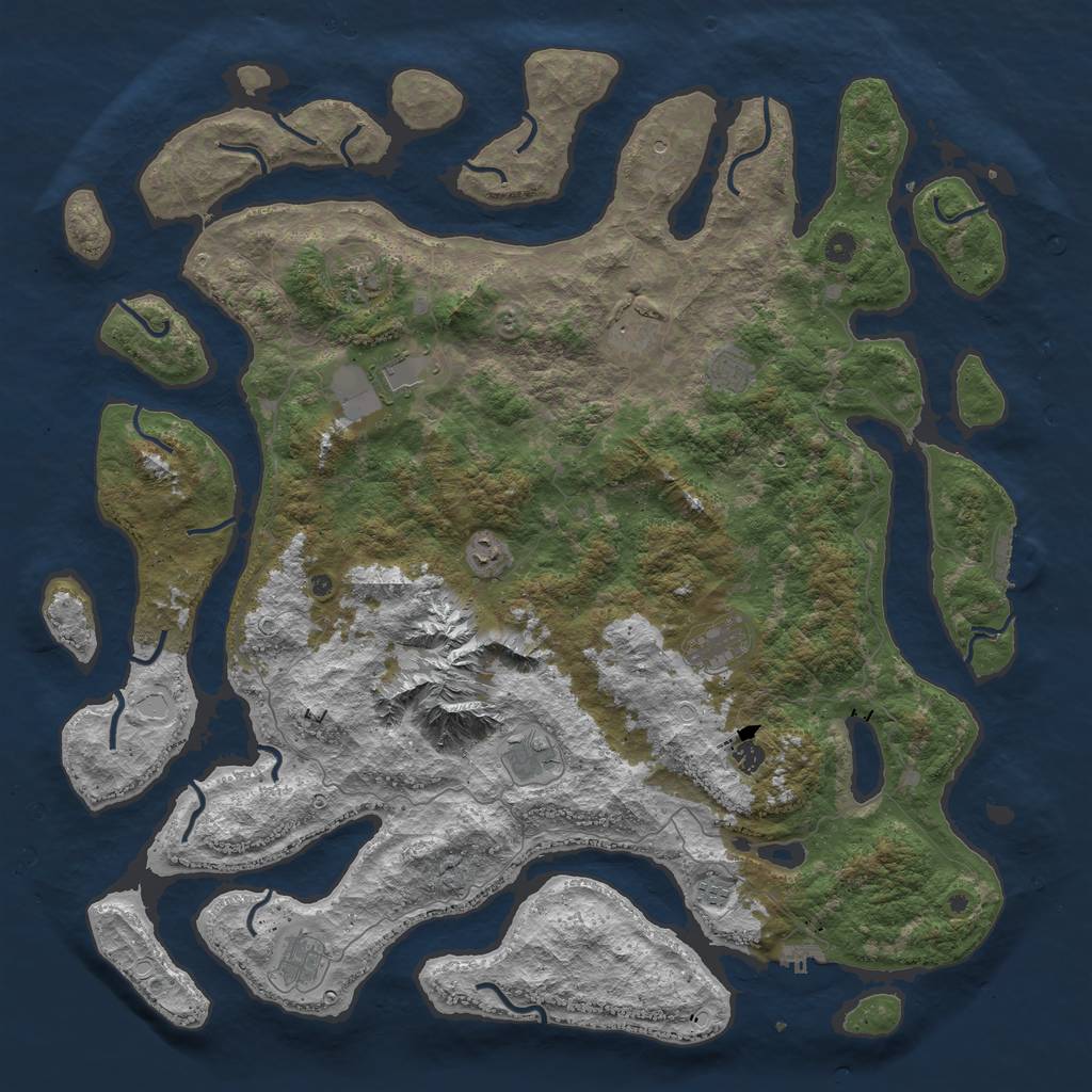 Rust Map: Procedural Map, Size: 5300, Seed: 2147483647, 21 Monuments