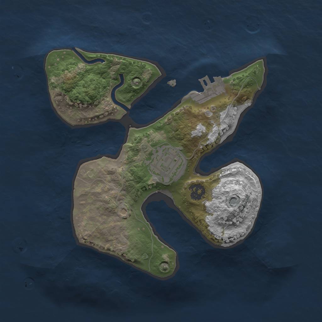 Rust Map: Procedural Map, Size: 2000, Seed: 69445481, 7 Monuments