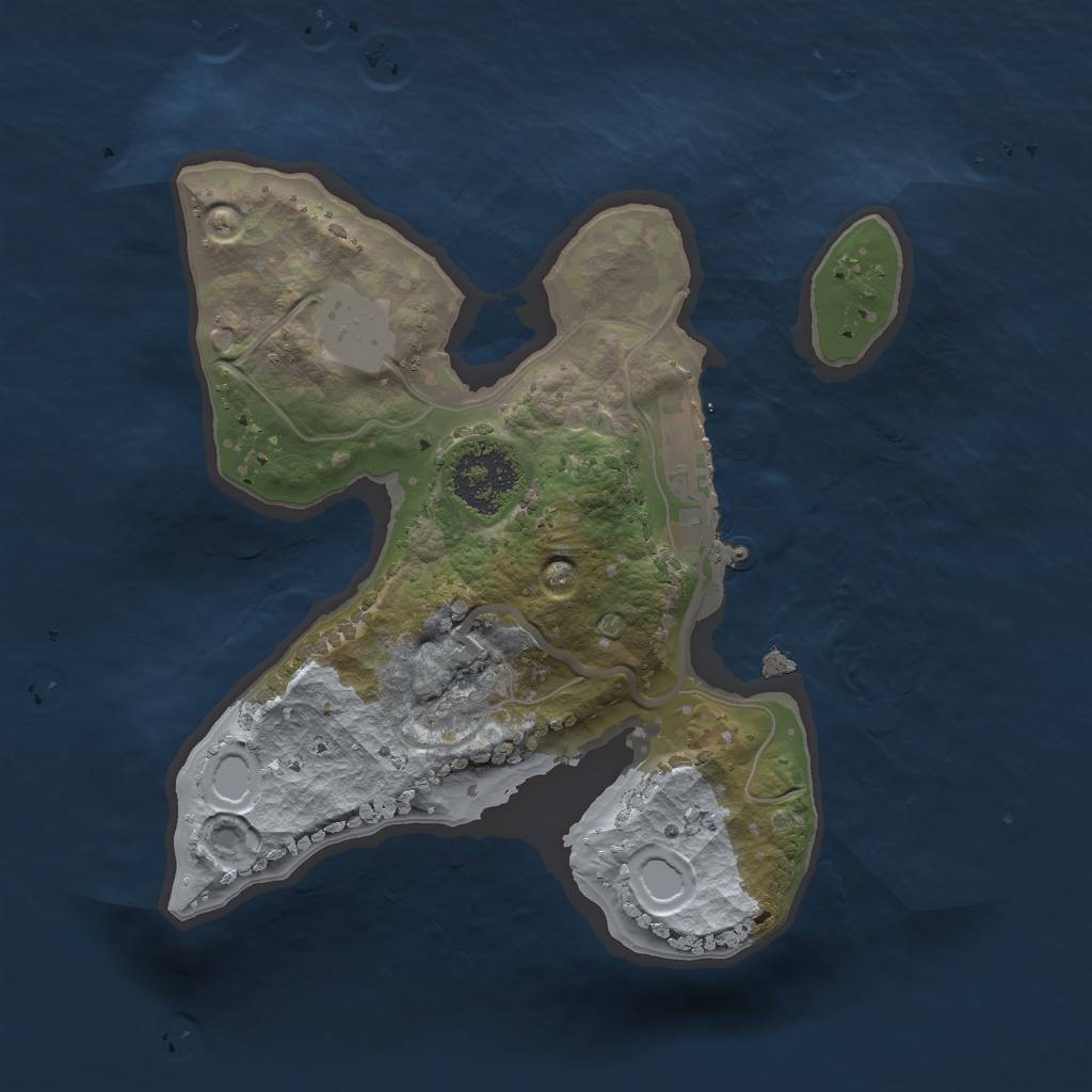 Rust Map: Procedural Map, Size: 1750, Seed: 998384829, 4 Monuments