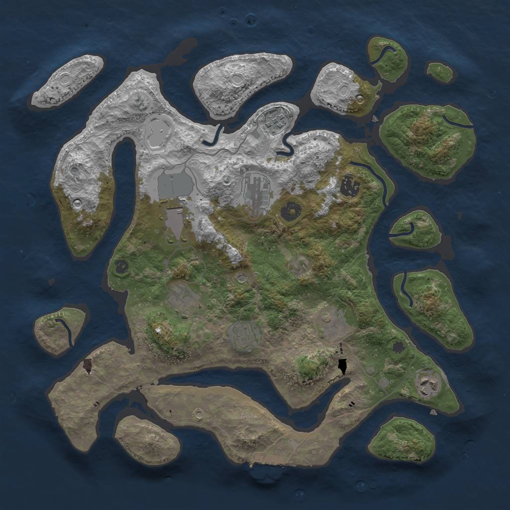 Rust Map: Procedural Map, Size: 3800, Seed: 72346, 15 Monuments