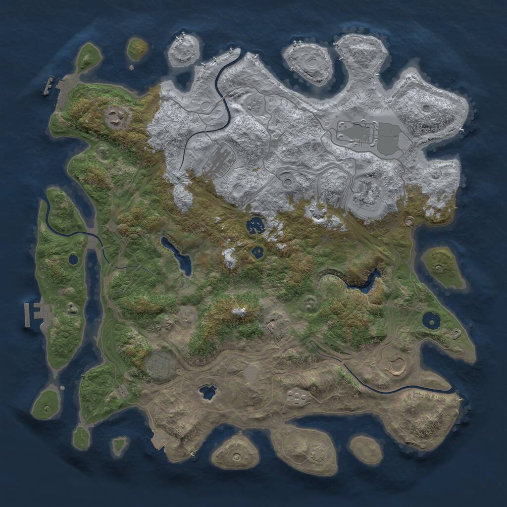 Rust Map: Procedural Map, Size: 4250, Seed: 27220, 14 Monuments