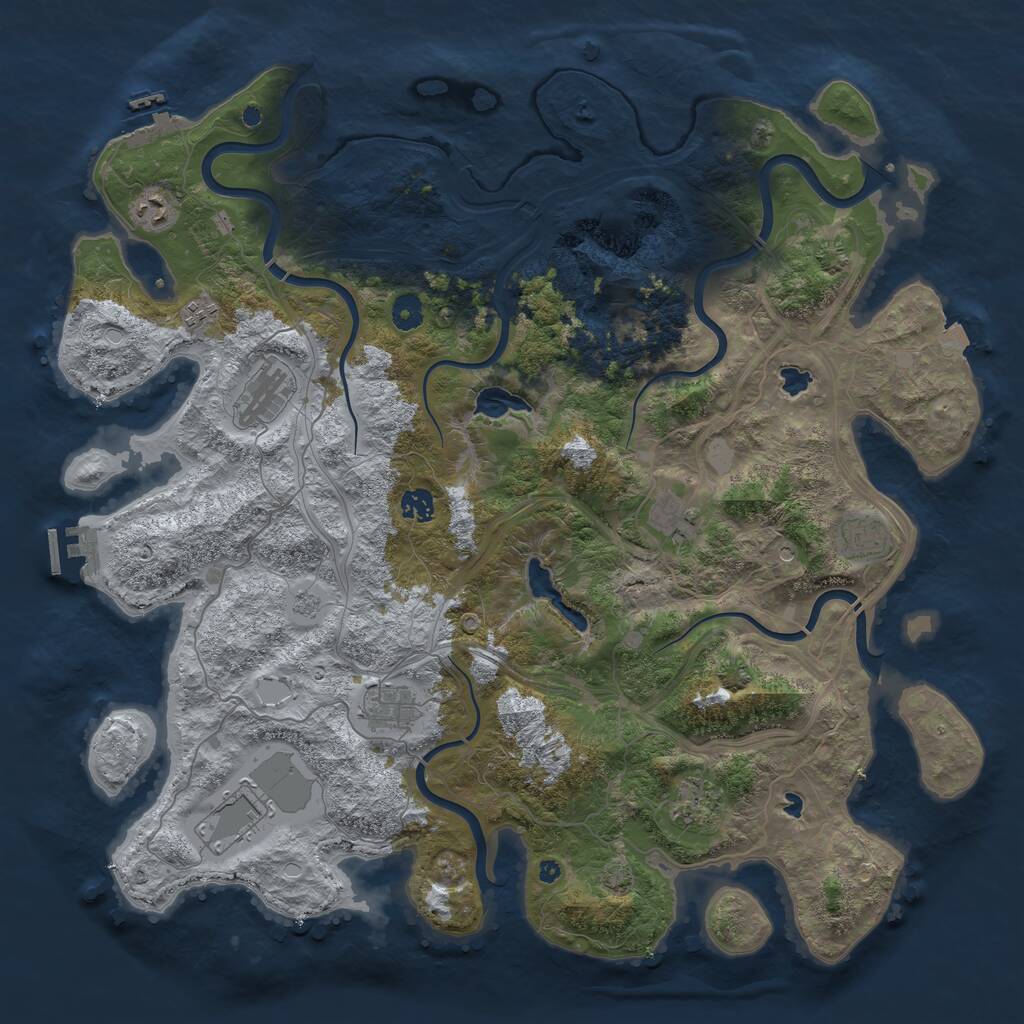 Rust Map: Procedural Map, Size: 4500, Seed: 1233012579, 15 Monuments