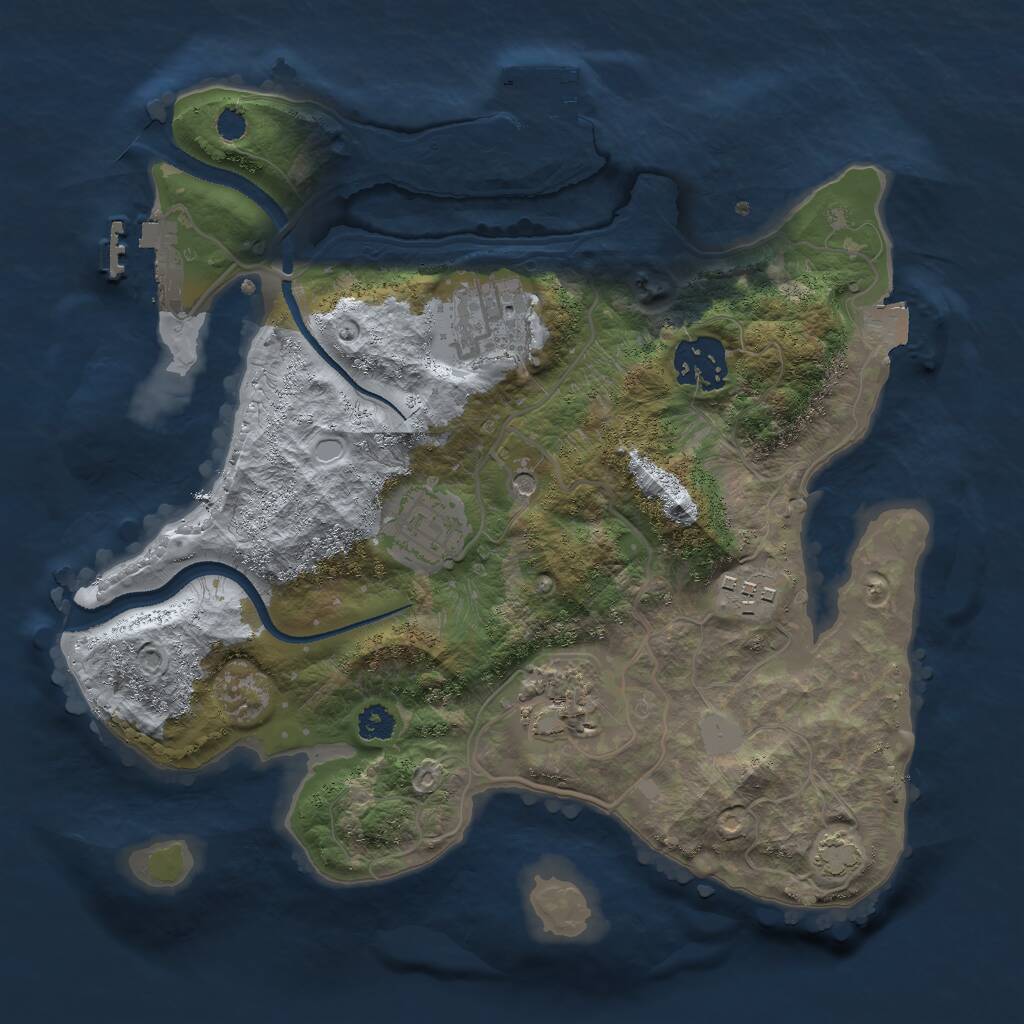 Rust Map: Procedural Map, Size: 2800, Seed: 11925422, 10 Monuments