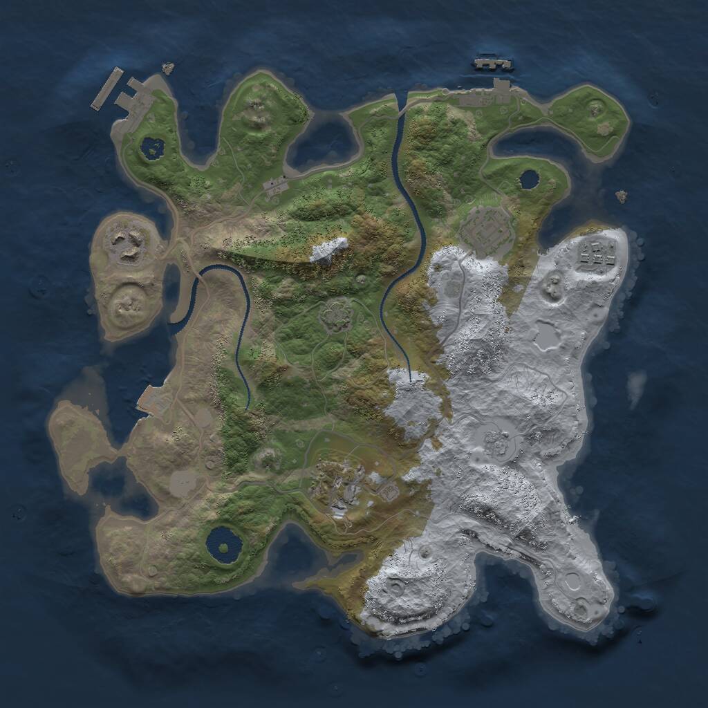 Rust Map: Procedural Map, Size: 3000, Seed: 1725510867, 9 Monuments