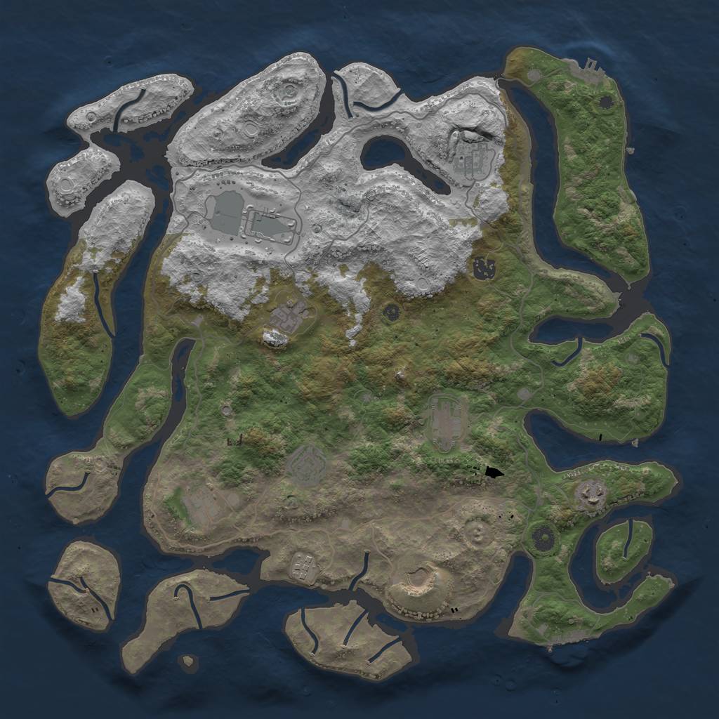 Rust Map: Procedural Map, Size: 4500, Seed: 942869868, 18 Monuments