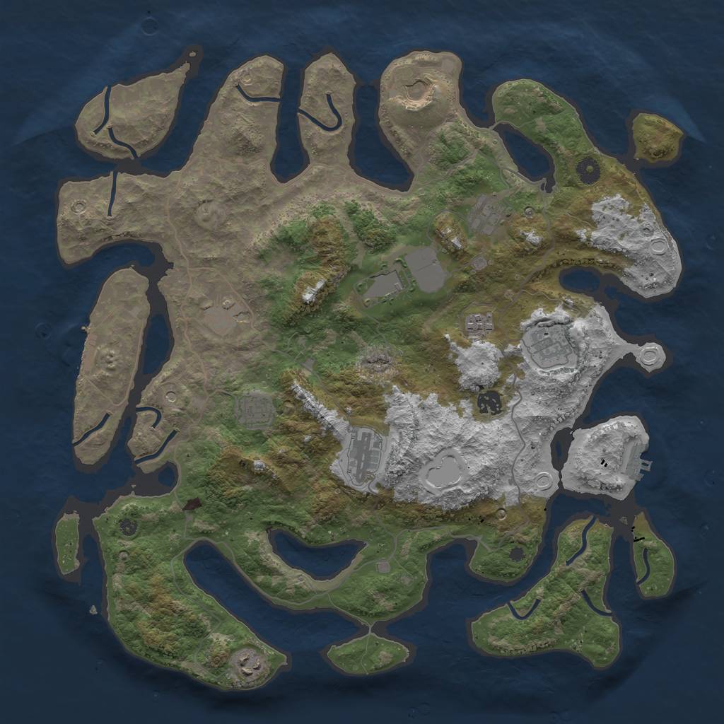Rust Map: Procedural Map, Size: 4300, Seed: 112806, 18 Monuments