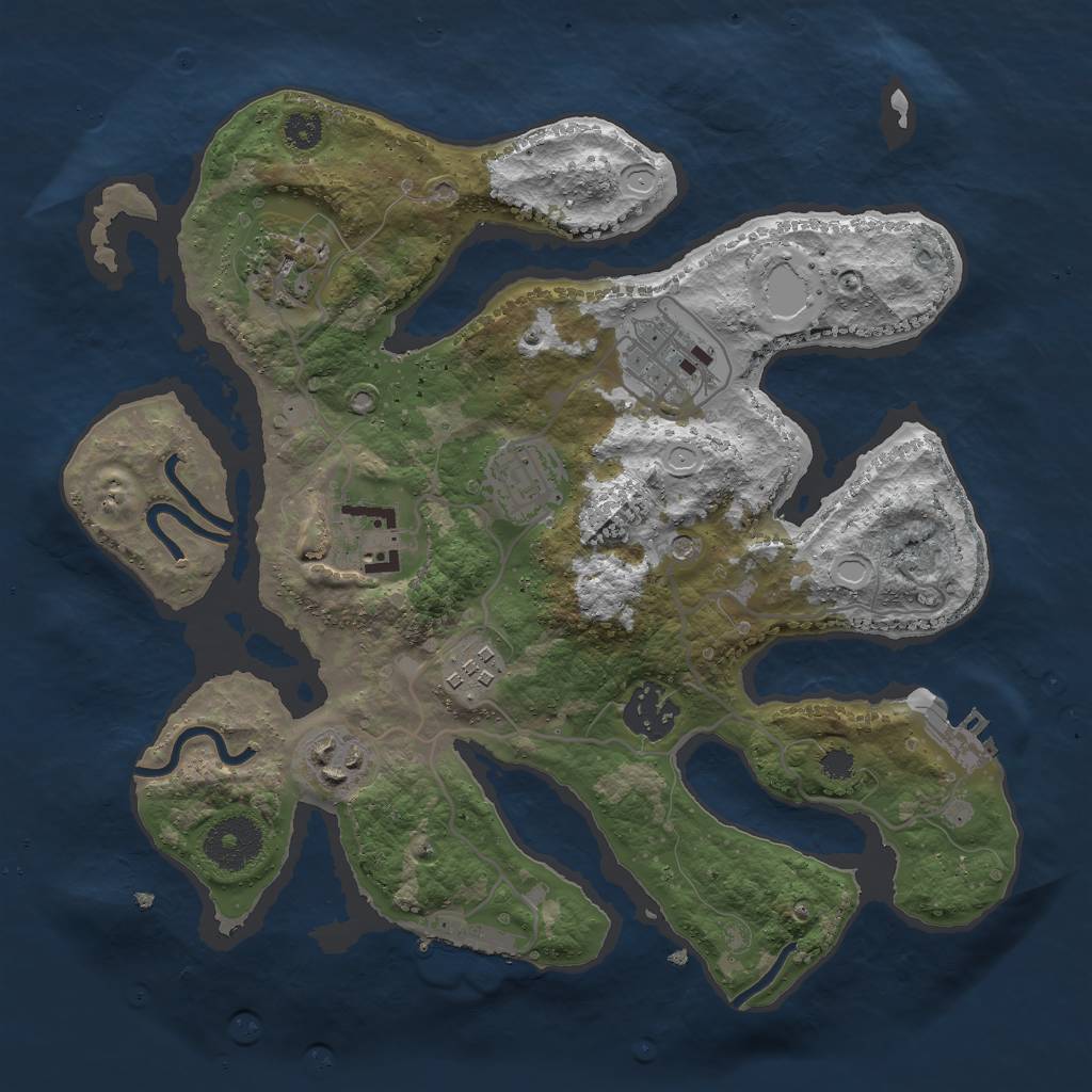 Rust Map: Procedural Map, Size: 3000, Seed: 193124429, 15 Monuments