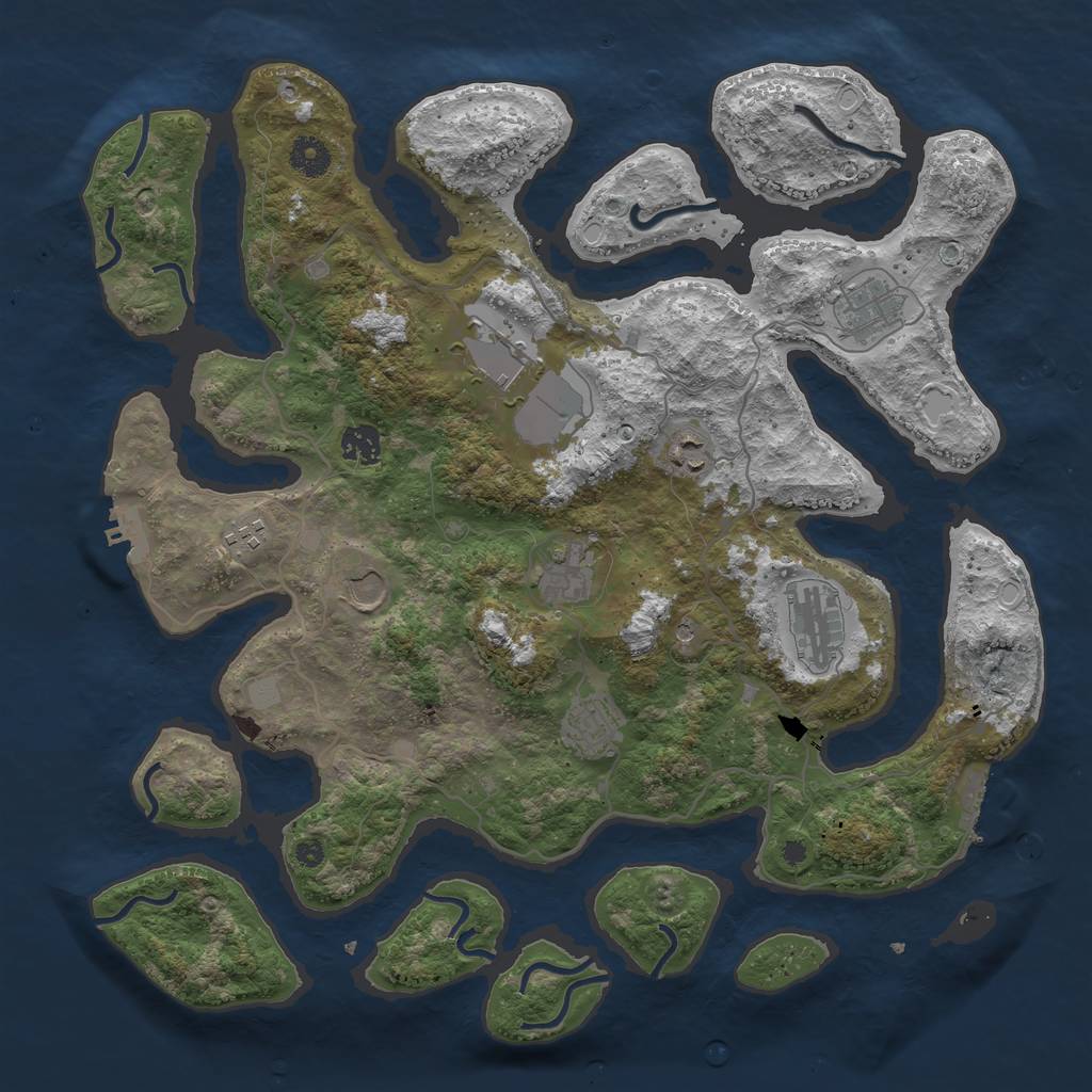 Rust Map: Procedural Map, Size: 4000, Seed: 4567328, 17 Monuments