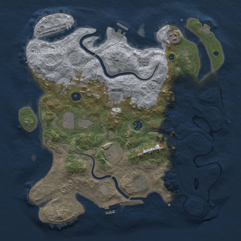 Rust Map: Procedural Map, Size: 3875, Seed: 167179916, 14 Monuments