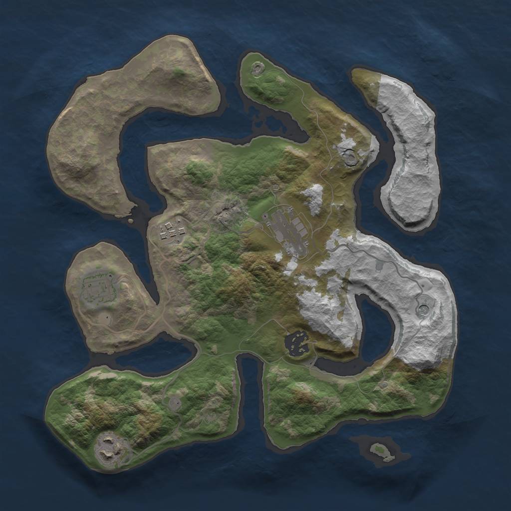 Rust Map: Barren, Size: 3000, Seed: 220719, 8 Monuments