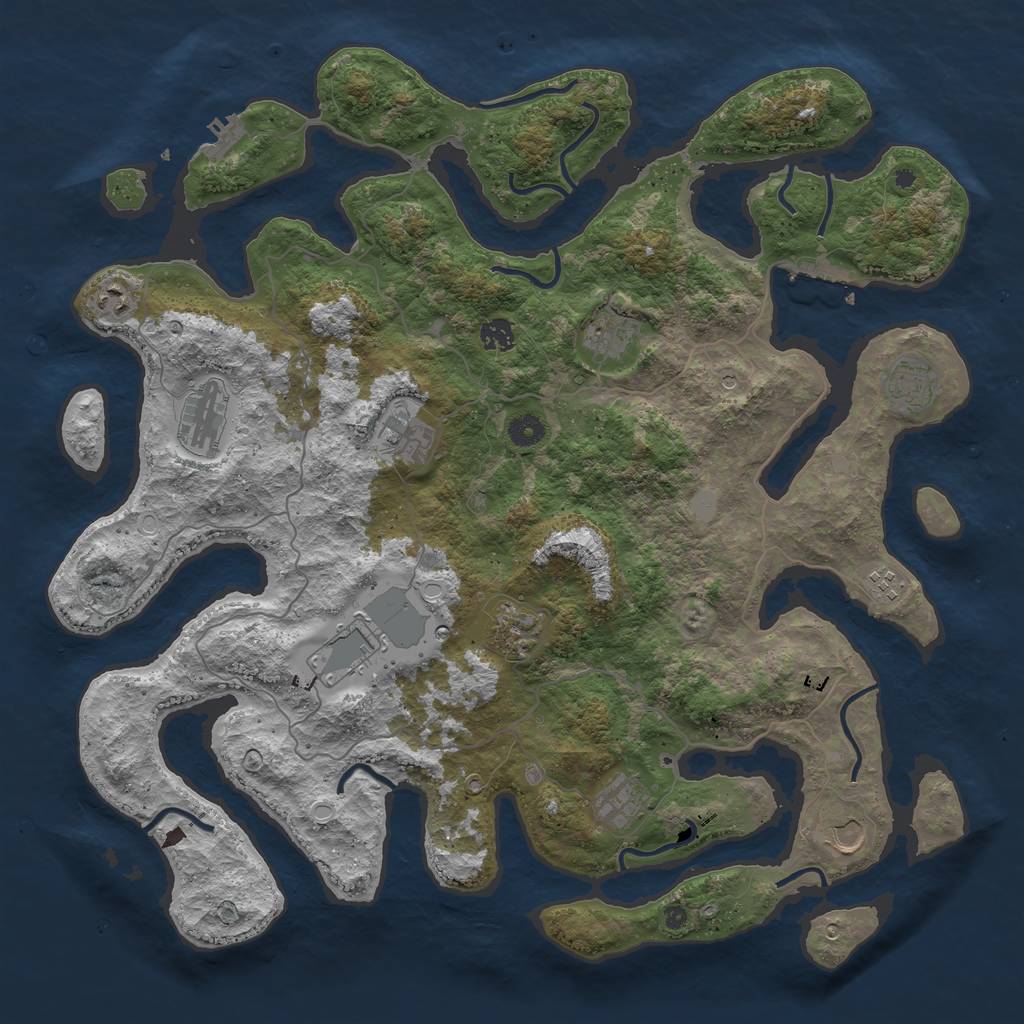 Rust Map: Procedural Map, Size: 4500, Seed: 20845675, 19 Monuments