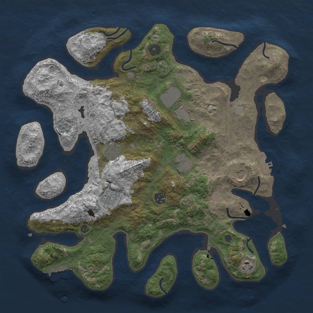 Rust Map: Procedural Map, Size: 4000, Seed: 1130, 15 Monuments