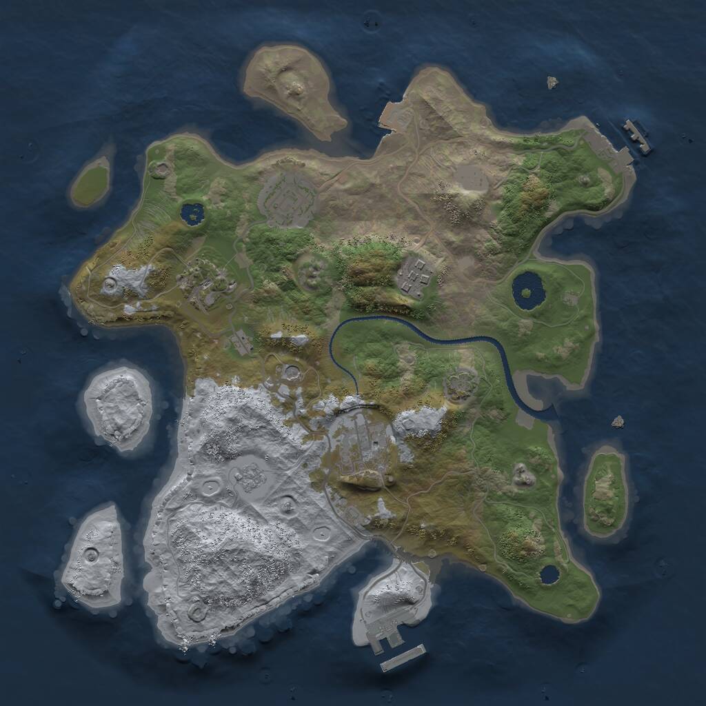 Rust Map: Procedural Map, Size: 3000, Seed: 1973846656, 10 Monuments