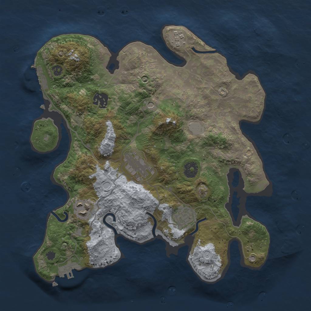 Rust Map: Procedural Map, Size: 3000, Seed: 345234, 11 Monuments