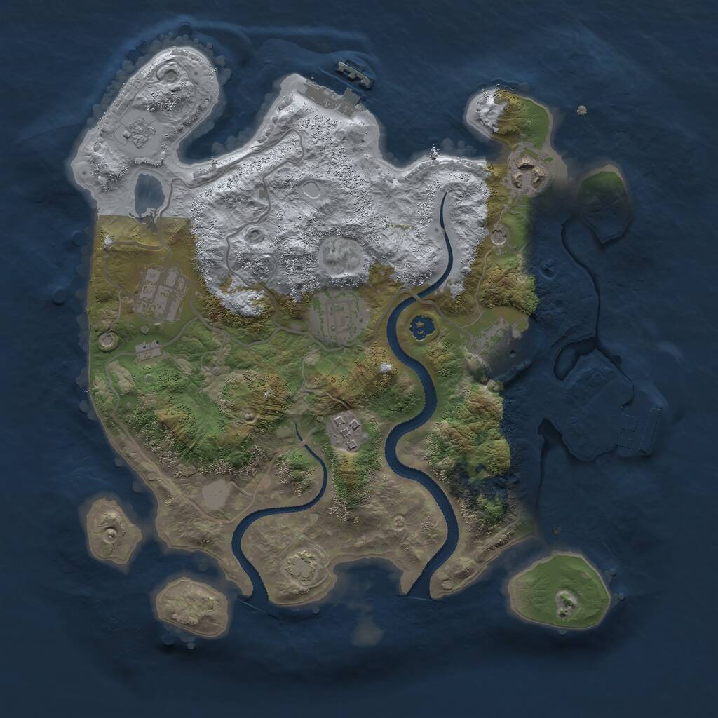 Rust Map: Procedural Map, Size: 3000, Seed: 1258066042, 11 Monuments