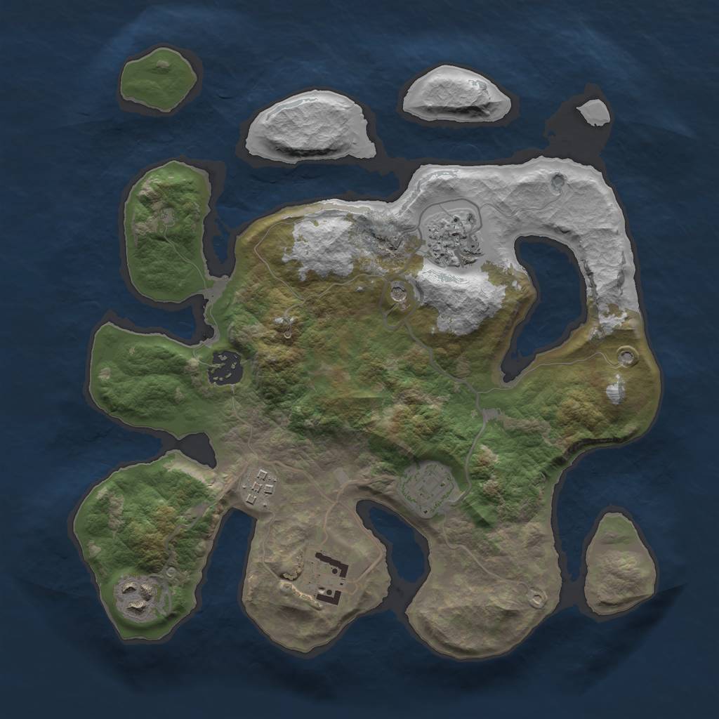 Rust Map: Barren, Size: 3000, Seed: 903299, 9 Monuments