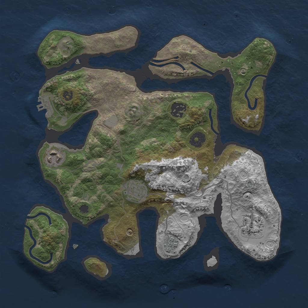 Rust Map: Procedural Map, Size: 3000, Seed: 529936, 11 Monuments