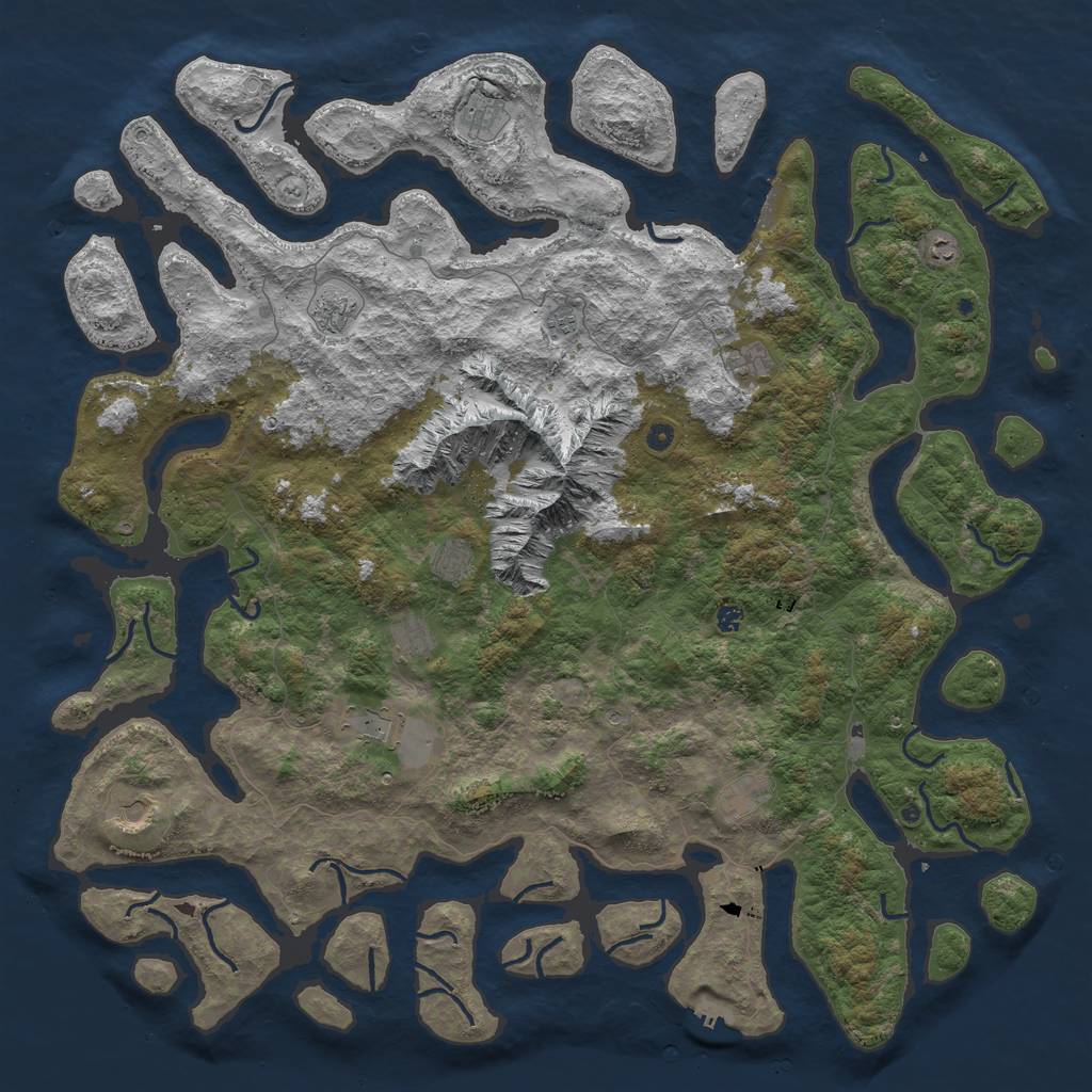 Rust Map: Procedural Map, Size: 6000, Seed: 12141974, 19 Monuments