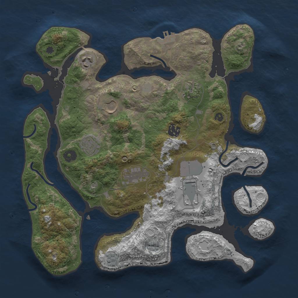 Rust Map: Procedural Map, Size: 3500, Seed: 7956154, 15 Monuments