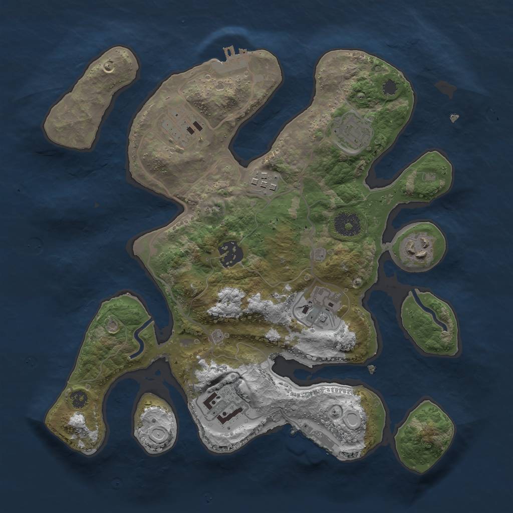 Rust Map: Procedural Map, Size: 3000, Seed: 81219972, 14 Monuments