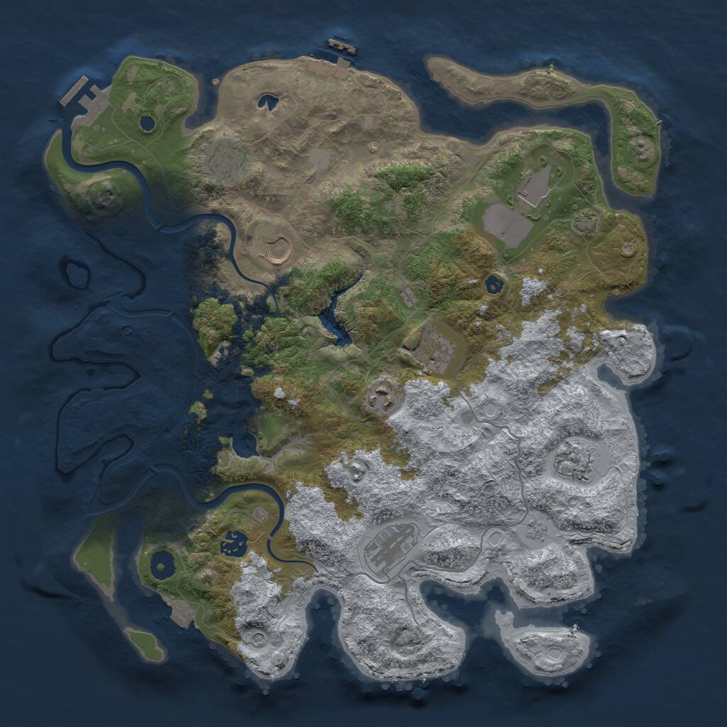 Rust Map: Procedural Map, Size: 4000, Seed: 12368, 15 Monuments