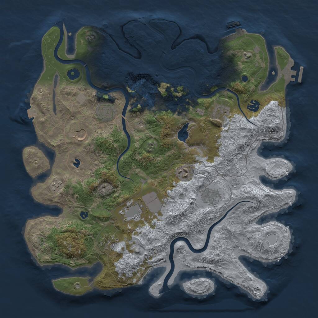 Rust Map: Procedural Map, Size: 4000, Seed: 6349685, 15 Monuments