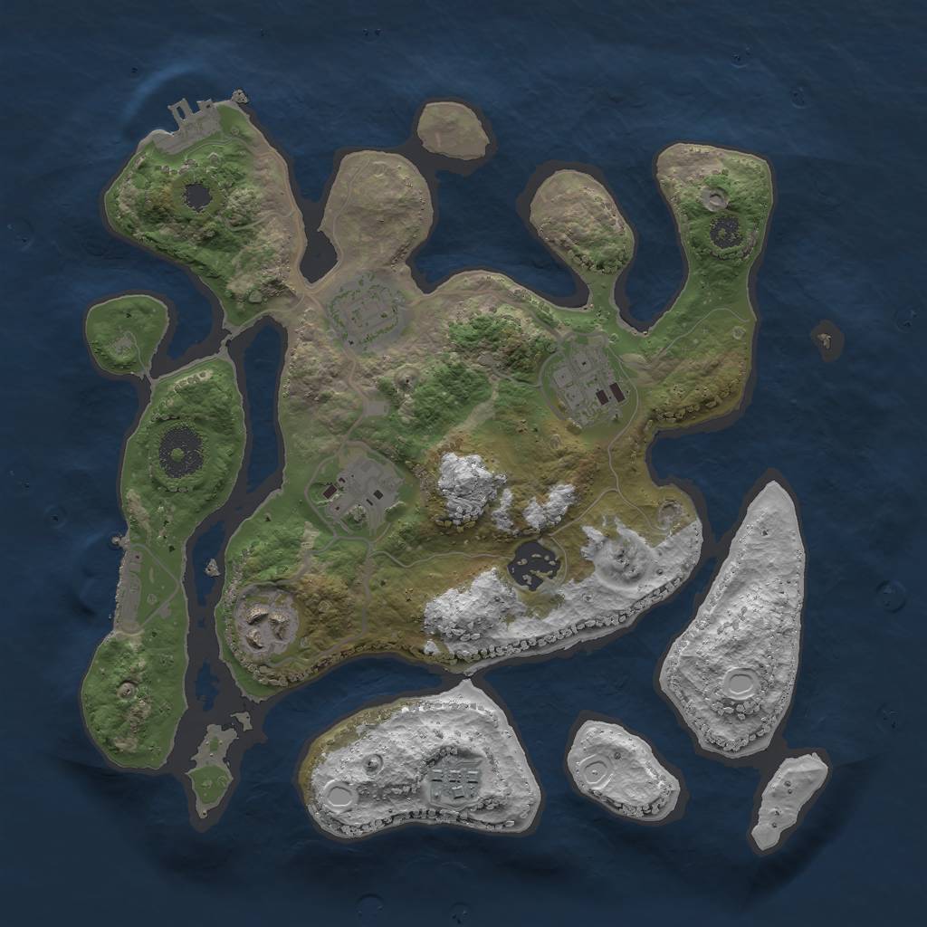 Rust Map: Procedural Map, Size: 2900, Seed: 3062, 16 Monuments