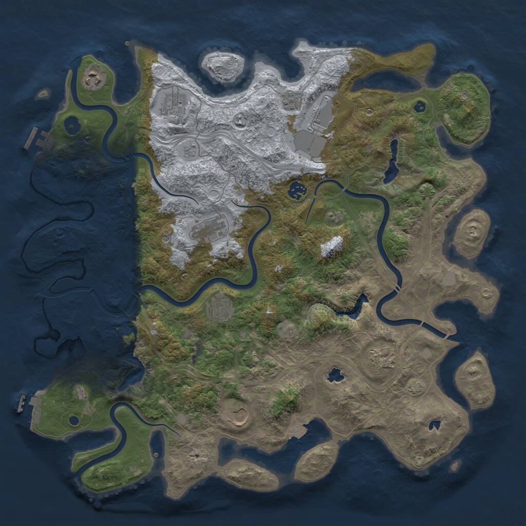 Rust Map: Procedural Map, Size: 4500, Seed: 56872460, 15 Monuments