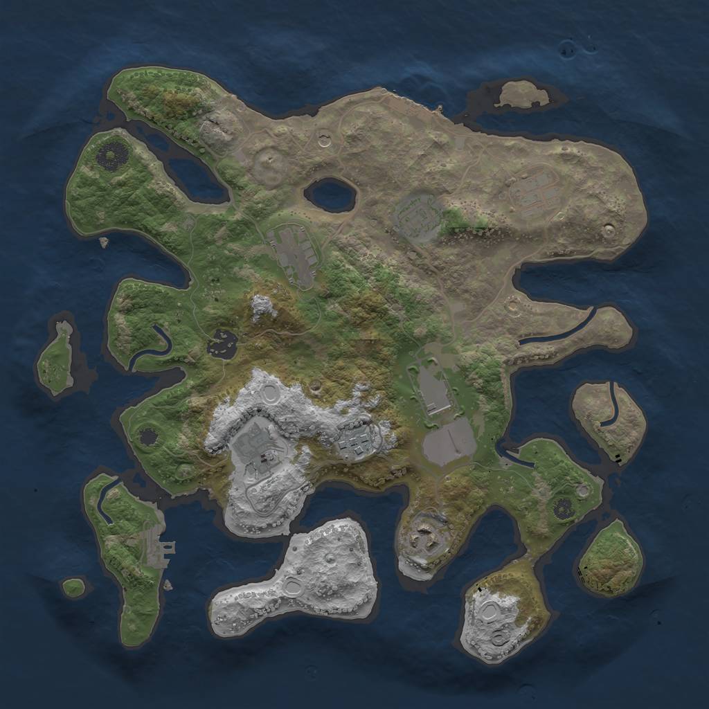 Rust Map: Procedural Map, Size: 3500, Seed: 1183097690, 16 Monuments