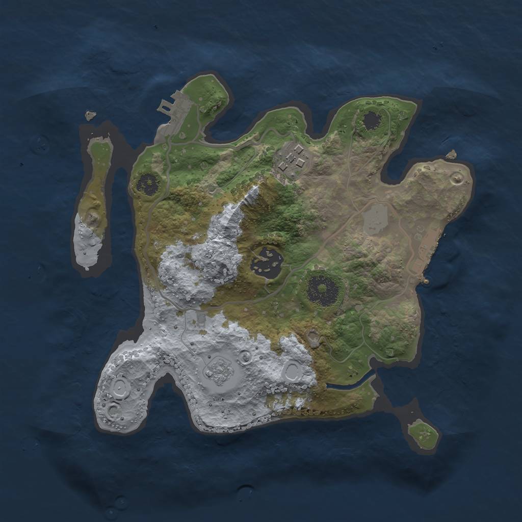 Rust Map: Procedural Map, Size: 2500, Seed: 771177, 10 Monuments