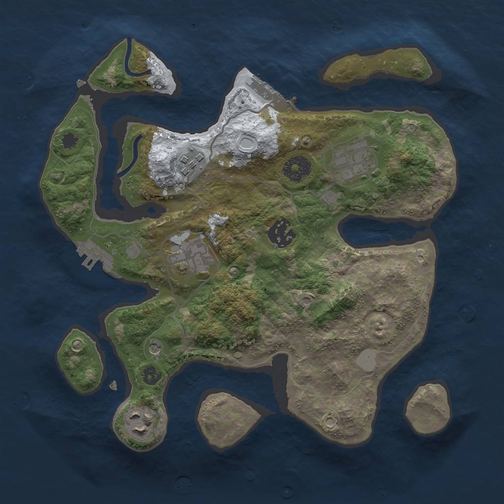 Rust Map: Procedural Map, Size: 2800, Seed: 123456789, 13 Monuments