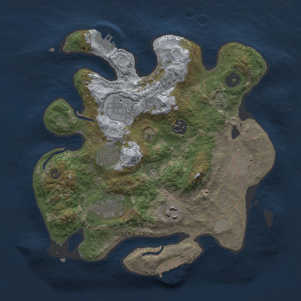 Rust Map: Procedural Map, Size: 3000, Seed: 122283, 13 Monuments