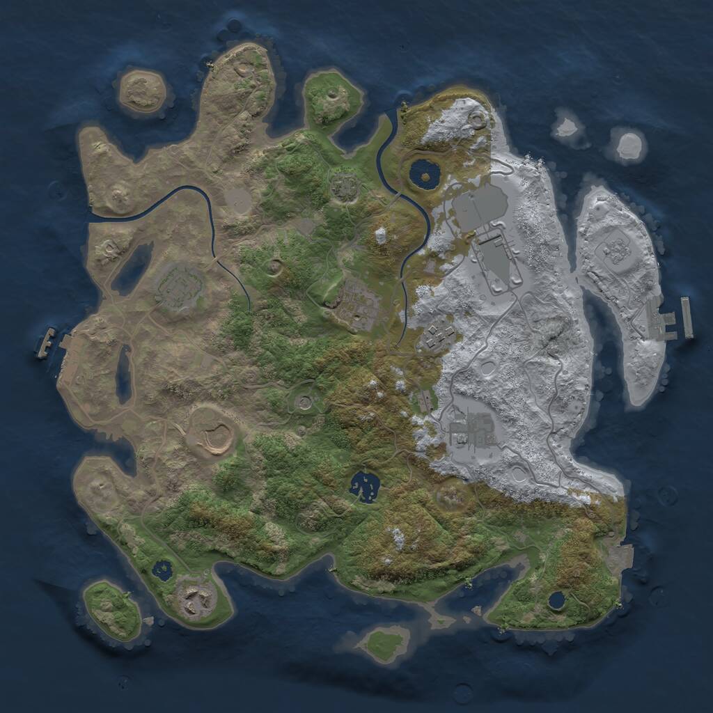 Rust Map: Procedural Map, Size: 3500, Seed: 1661884284, 14 Monuments