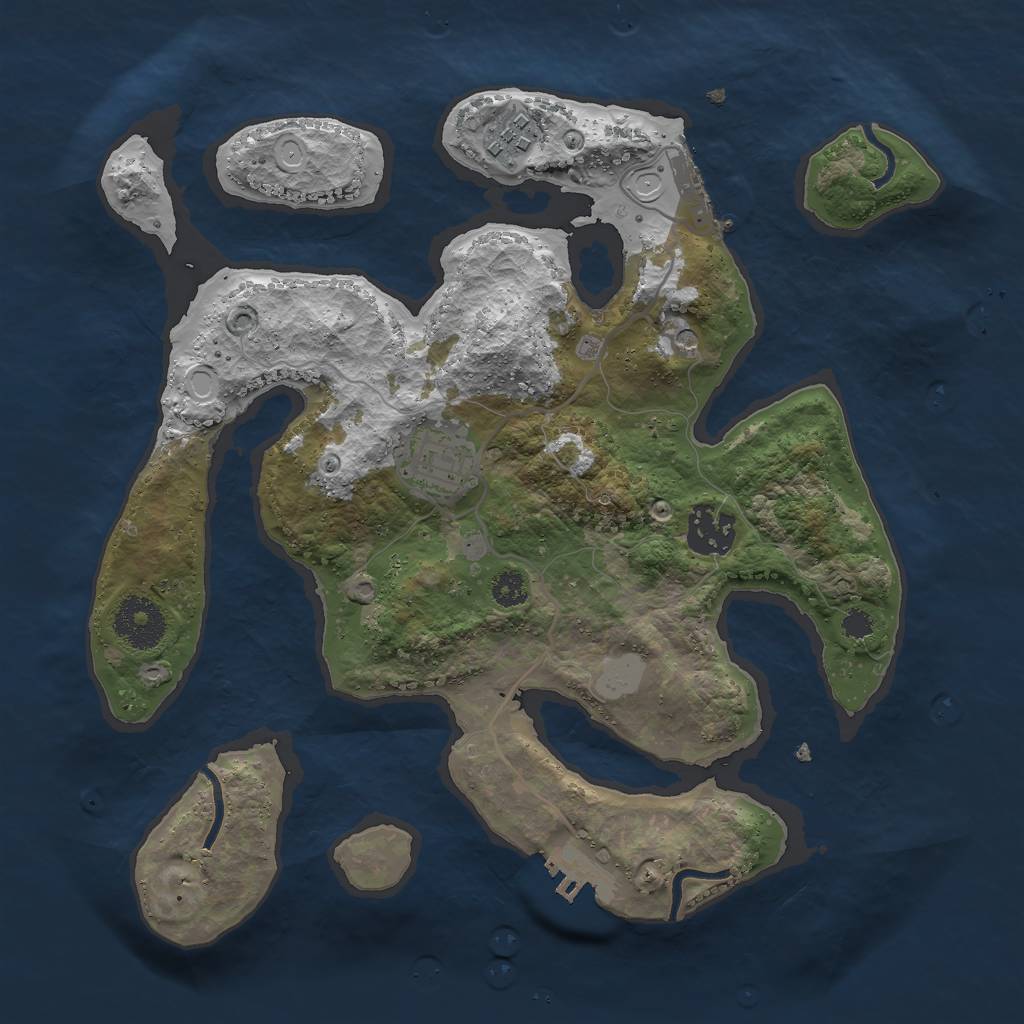 Rust Map: Procedural Map, Size: 3000, Seed: 2124163126, 11 Monuments